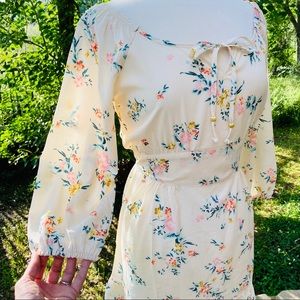 NWT New Glory Ivory Ruffle Floral Mini Dress M